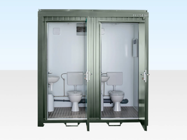 1+1 WC doble con conexión de agua, 2,44 m x 1,52 m (verde botella)